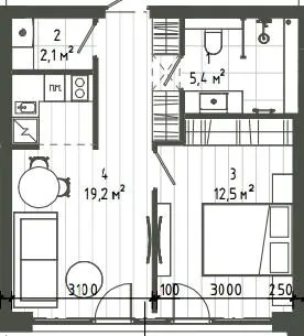 Vdoma Living — 39.1 м²