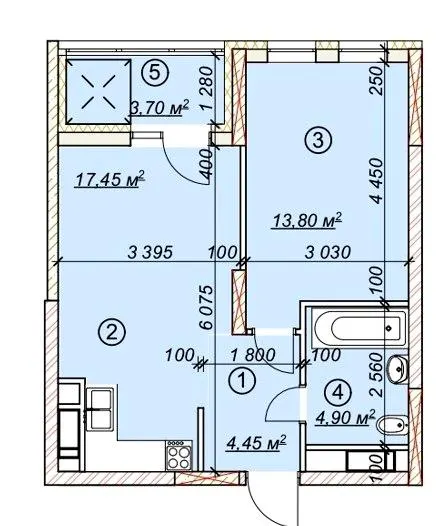 ЖК 4 сезони — 44.4 м²