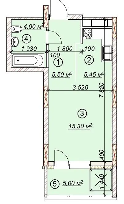 ЖК 4 сезони — 36.2 м²
