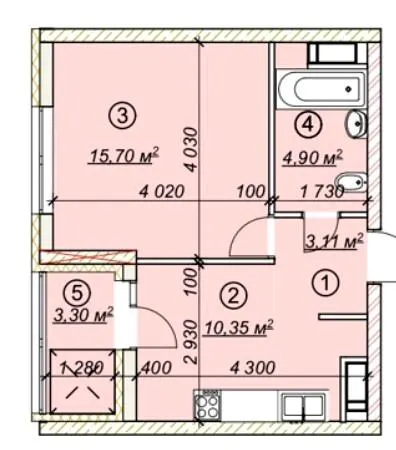ЖК 4 сезони — 37.4 м²