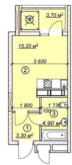 ЖК 4 сезони — 27.1 м²