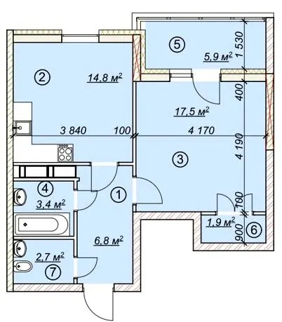 ЖК 4 сезони — 53 м²