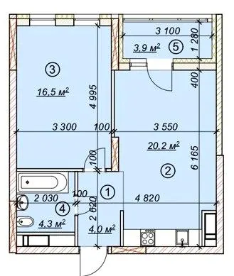 ЖК 4 сезони — 48.9 м²