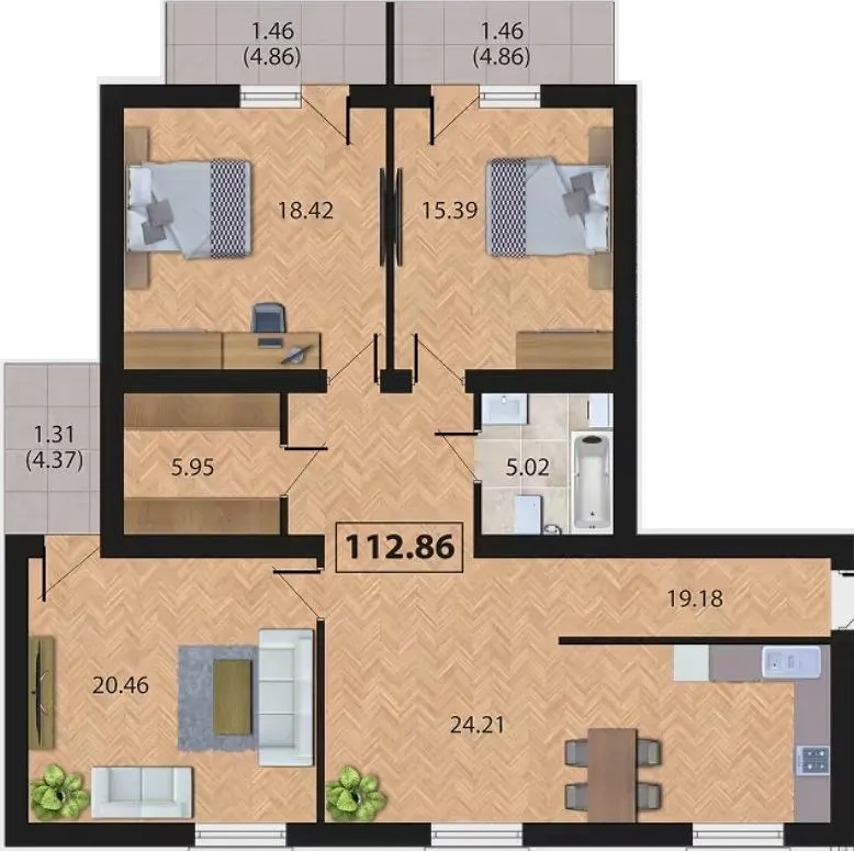 ЖК SION — 112.9 м²