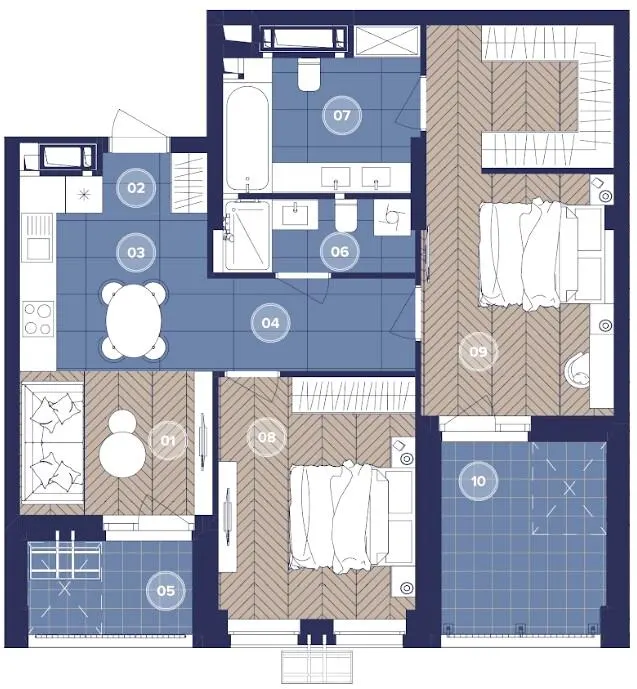 ЖК Dnipro Island — 70.4 м²