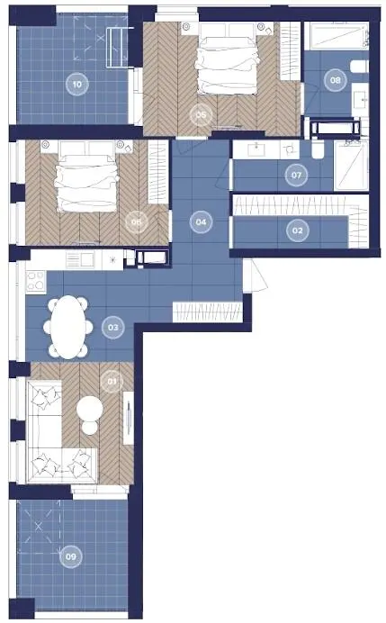 ЖК Dnipro Island — 78.3 м²
