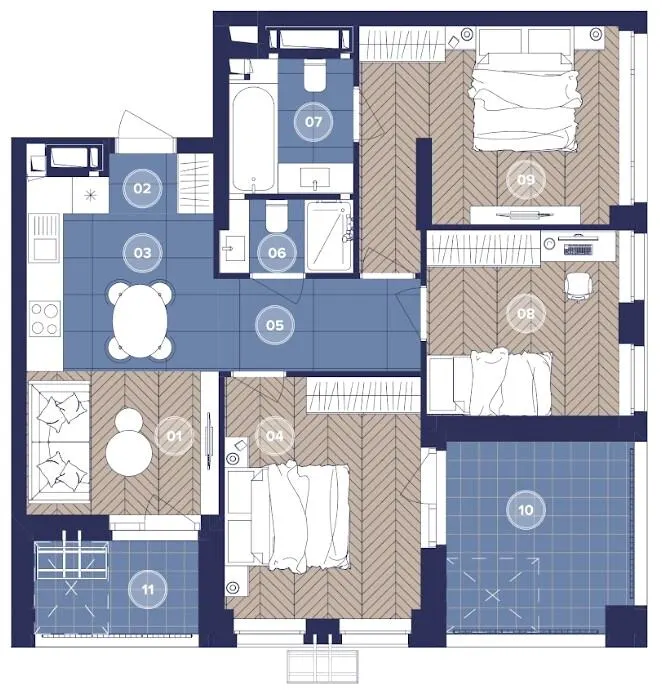 ЖК Dnipro Island — 70.6 м²