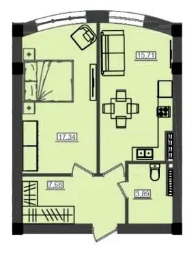 ЖК Дім у моря — 44.6 м²