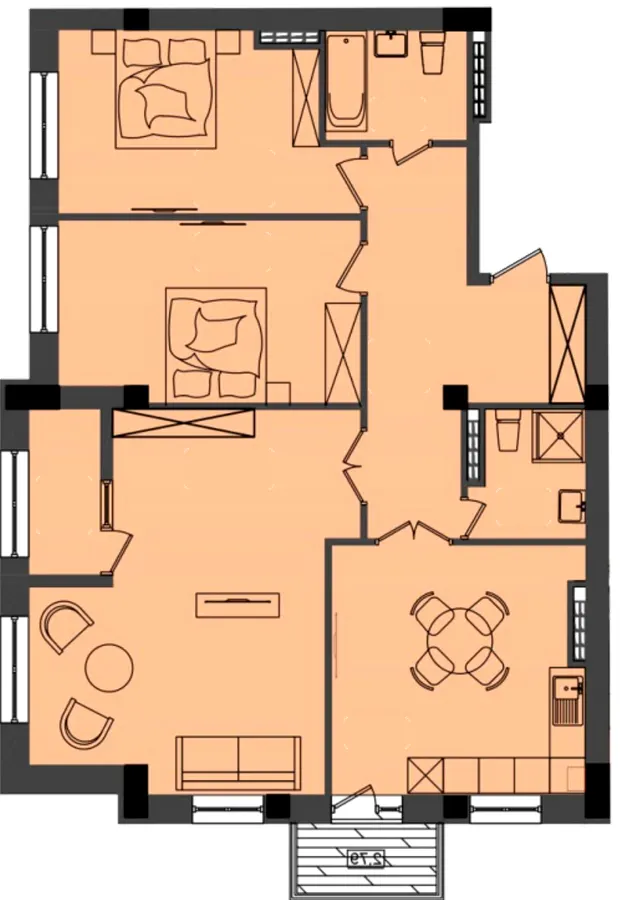 ЖК Дім у моря Premier — 104.4 м²