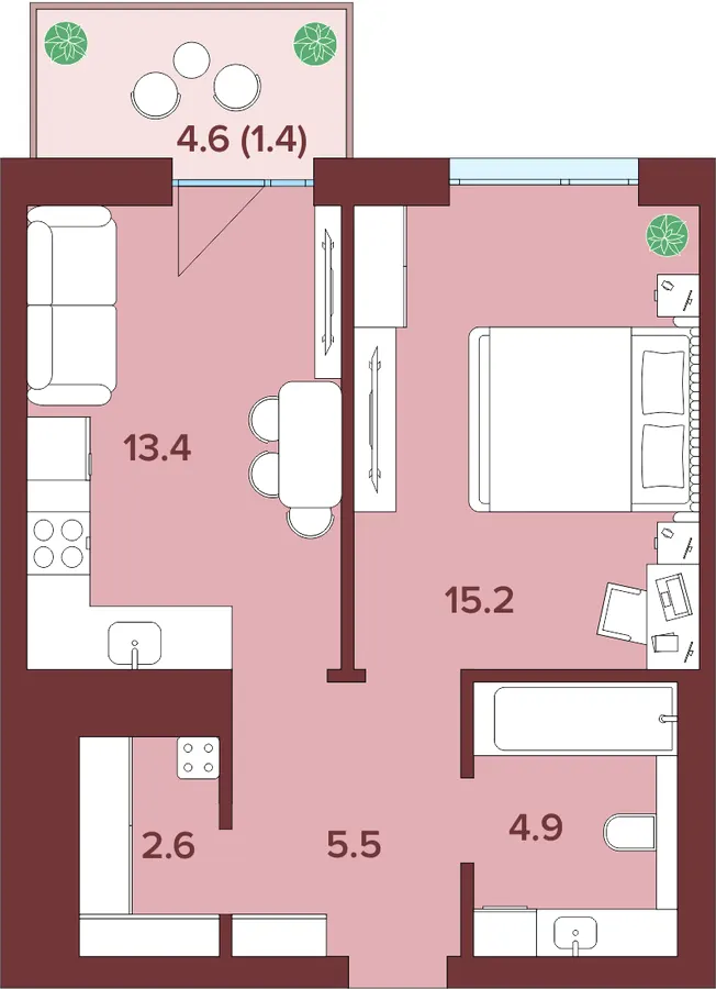 ЖК Кориця — 43 м²