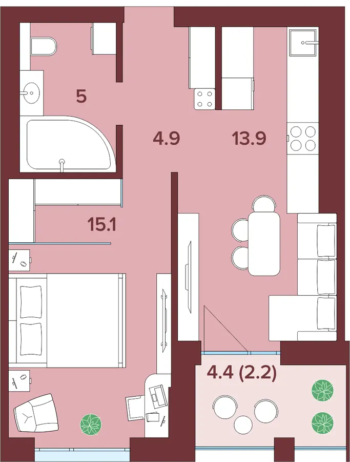 ЖК Кориця — 41.1 м²