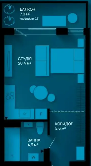 ЖК Comfort Park 2 — 33 м²