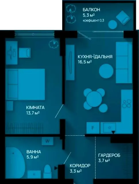 ЖК Comfort Park 2 — 45 м²
