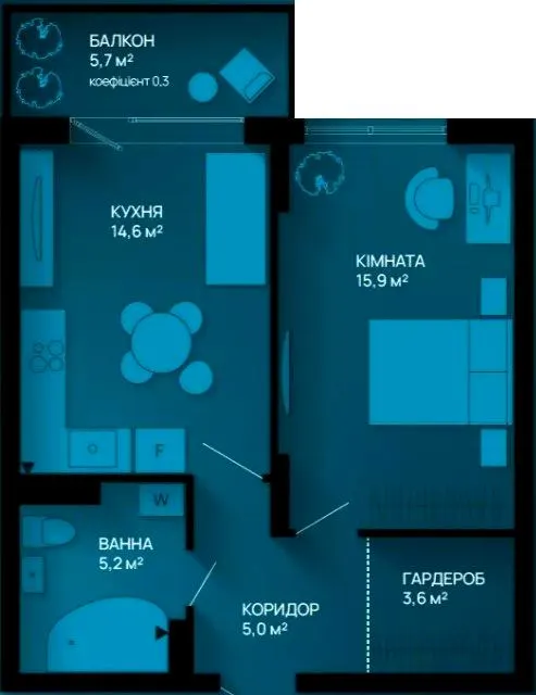 ЖК Comfort Park 2 — 46 м²