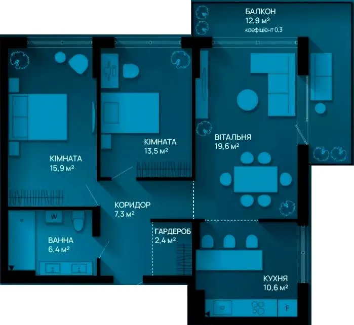 ЖК Comfort Park 2 — 80 м²