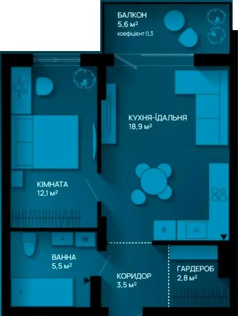 ЖК Comfort Park 2 — 45 м²