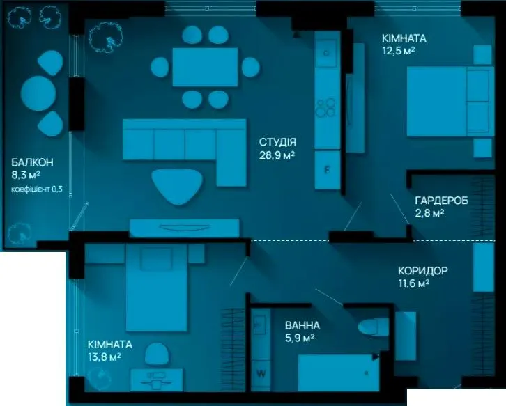 ЖК Comfort Park 2 — 78 м²