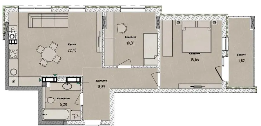 Клубний будинок San Marco — 64 м²