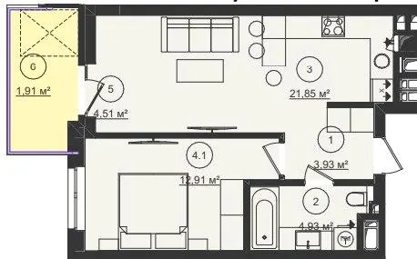 ЖК Стрийський Бульвар — 45.5 м²