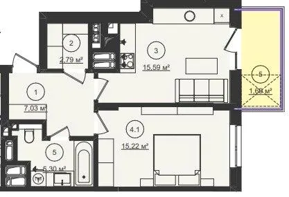 ЖК Стрийський Бульвар — 47.6 м²