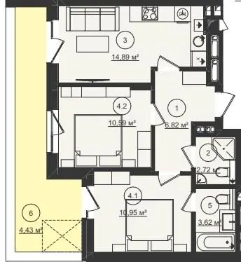 ЖК Стрийський Бульвар — 54 м²