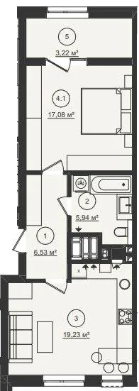 1-комнатная квартира, 52 м², Стрый — фото 1