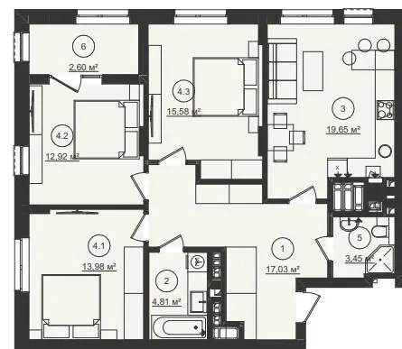 ЖК Стрийський Бульвар — 90 м²