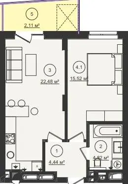 ЖК Стрийський Бульвар — 49.4 м²