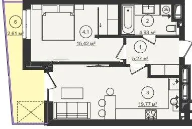 ЖК Стрийський Бульвар — 48 м²