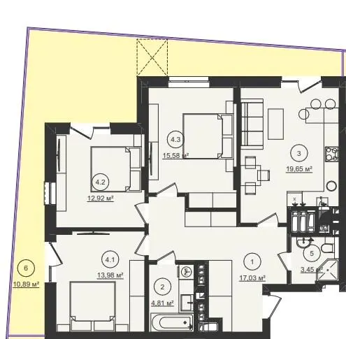 ЖК Стрийський Бульвар — 98.3 м²