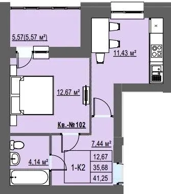 ЖК Браво — 41.3 м²