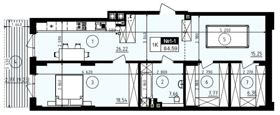 ЖК Парус ONE — 84.6 м²