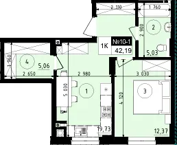 ЖК Парус ONE — 42.2 м²