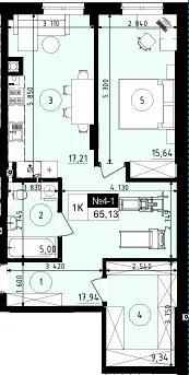 ЖК Парус ONE — 65.1 м²