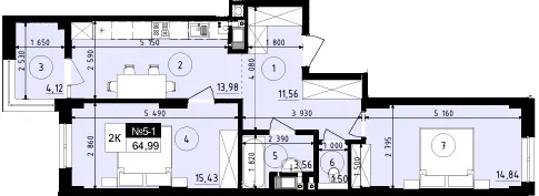 ЖК Парус ONE — 65 м²