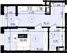 ЖК Парус ONE — 39.8 м²