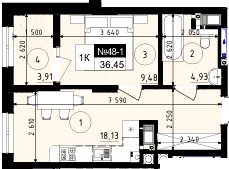 ЖК Парус ONE — 36.5 м²