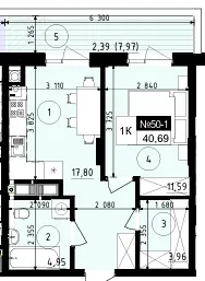 ЖК Парус ONE — 40.7 м²