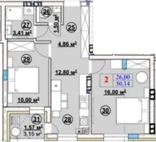 ЖК Ромашка — 50.1 м²