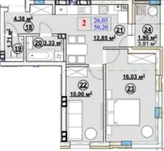 ЖК Ромашка — 50.2 м²