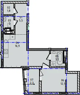 ЖК Nova City — 43.7 м²