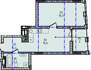 ЖК Nova City — 43.4 м²