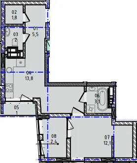 ЖК Nova City — 41.7 м²