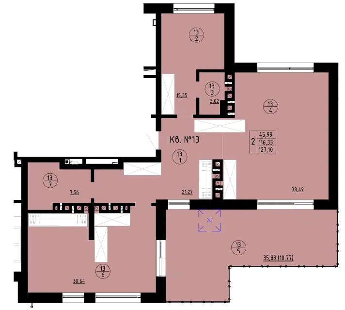 ЖК AURA — 127.1 м²