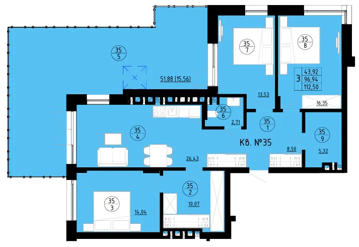 ЖК AURA — 112.5 м²