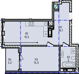 ЖК Nova City — 47.3 м²