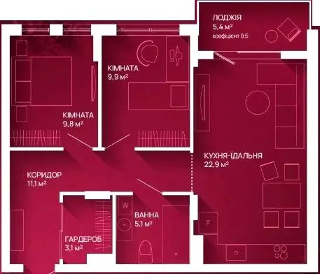 ЖК Family Plaza — 65 м²