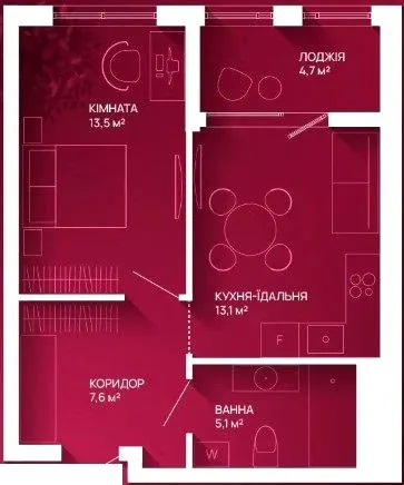 ЖК Family Plaza — 44 м²