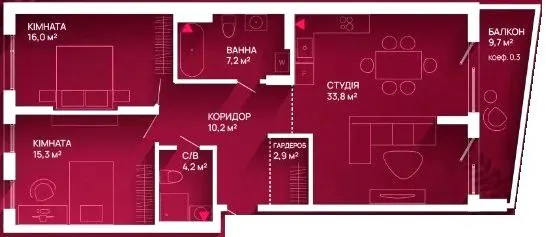 ЖК Family Plaza — 92 м²