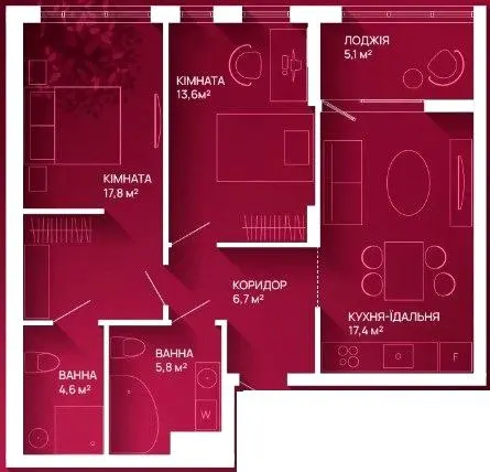 ЖК Family Plaza — 71 м²